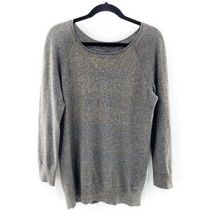 VINCE Gray Gold Cashmere Tunic Sweater